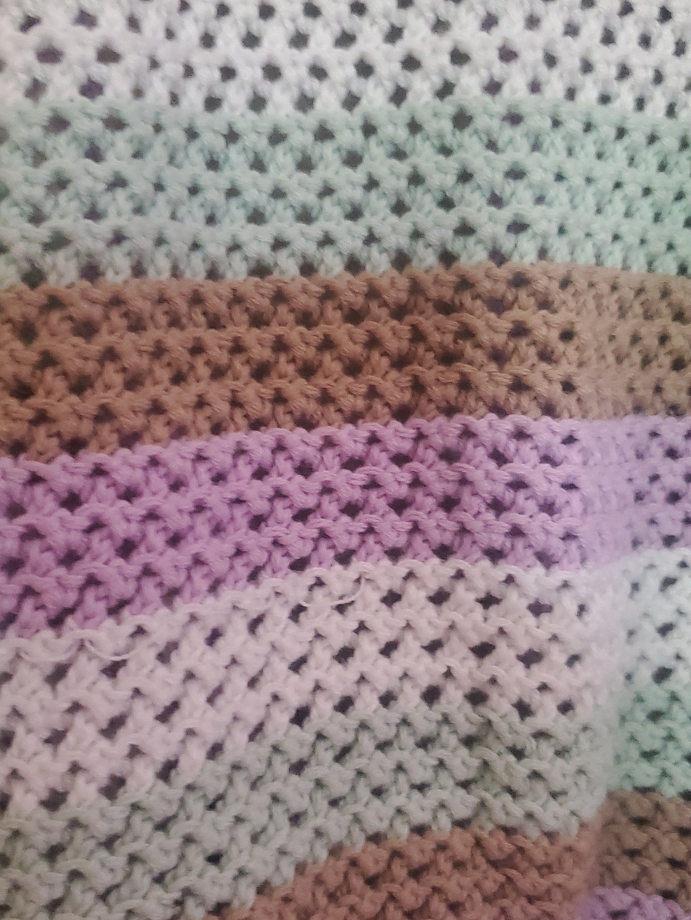 Handmade Crochet Stripe Halter Top in Lavender, Mint, White, Taupe Size Xl - Picture 2 of 4